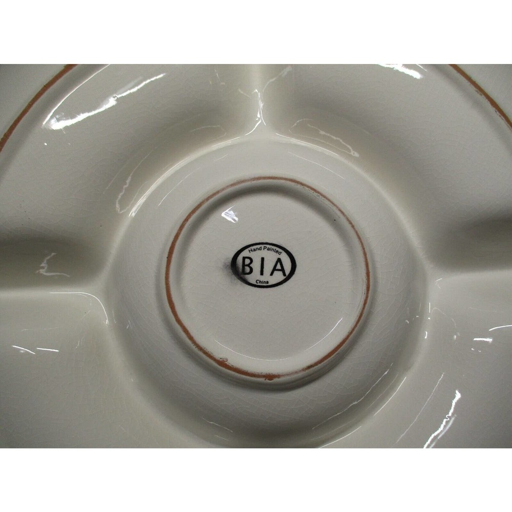 Vintage Decor Hand Painted BIA China Vibrant 4 Section Serving Veg Tray/Platter - Picture 6 of 6